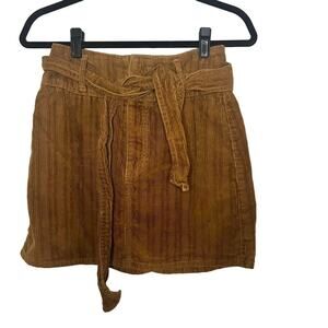 Rewash brown corduroy mini skirt with tie waist 100% Cotton 5/27
